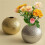 Elegant Round Ceramic Vase with Hammer Pattern for Home and Decor Gold 1
