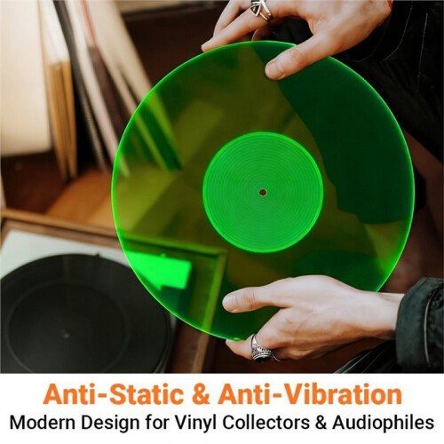 Tapete Antiderrapante para Toca-Discos de 12 Polegadas em Acrílico, com Design Elegante Que Reduz A Estática. 2