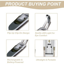 1set/2pcs Reading Light, Rechargeable Clip Book Light, Ultra Light Metal Reading Light, Suitable for Night Reading