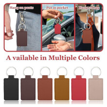 48 Pcs Leather Key Fob Kit, Rectangular Keychain Blanks, PU Key Chain, Stamping DIY Crafts