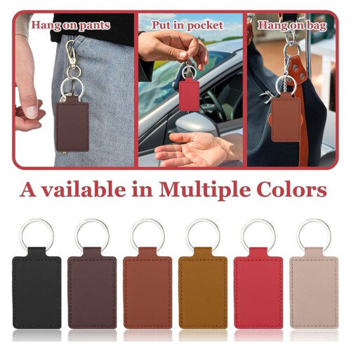 48 Pcs Leather Key Fob Kit, Rectangular Keychain Blanks, PU Key Chain, Stamping DIY Crafts
