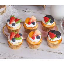 1set/6PCS Realistic Artificial Cupcake Set - Fake Simulation Bread Dessert for Decoration Display Props,Party Props