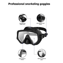 Snorkelmask och Snorkelset för Vuxna, Härdat Glas, Torr Snorkel, Professionell Panoramasnorkelutrustning