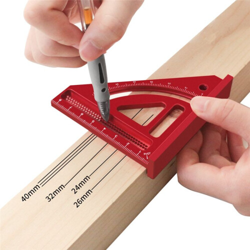 Multi Angle Measuring Ruler,Woodworking Square Protractor,Aluminum Miter Triangle Ruler,Precision Layout Measuring Tool 1