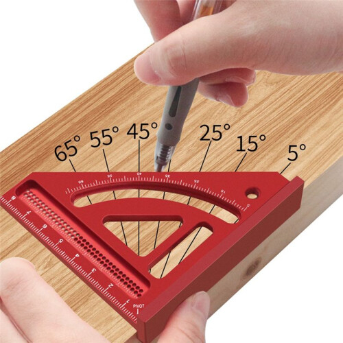 Multi Angle Measuring Ruler,Woodworking Square Protractor,Aluminum Miter Triangle Ruler,Precision Layout Measuring Tool 2