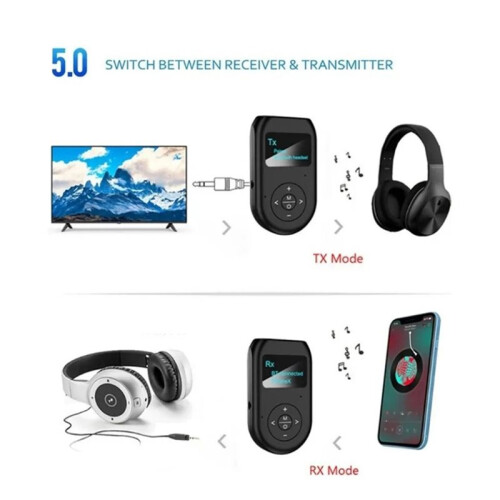 Transmitter Receiver Wireless  Adapter 3in 1 with Display Screen Low Latency Audio Adapter 2