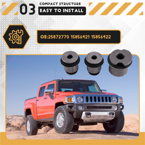 3Pcs Front Differential Bushing & Lower Crossbeam Bushing 25872770 15856421 15856422 for  H3 2006-2010