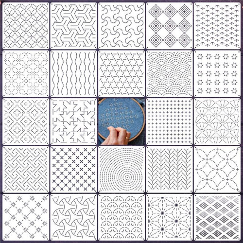 24pcs 3D Embossing Folder Set Embroidery Pattern Template Hand Quilting for DIY Scrapbooking and Paper Crafting 2