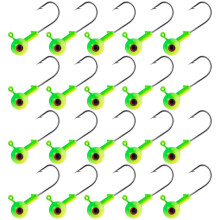 20er-Packung Crappie-Jigköpfe, Süßwasser-Angelhaken für Barsch, Forelle, Sonnenbarsch, Zander, Blaukiemenbarsch, Grün-10G