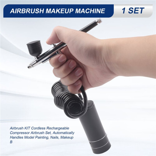 Airbrush KIT Cordless Rechargeable Compressor Airbrush Set, Automatically Handles Model Painting, Nails, Makeup B 1