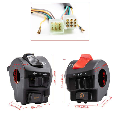 Universal 12V 7/8" Engine Handlebar Control Switch Motorcycle Horn Indicator Headlight Electric Start Switch 1