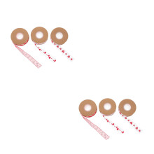 6Rouleaux Ruban En Polyester À Imprimé Cœur Pour Cadeaux DIY Colorés