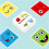 Gift for Her/Him 16pcs Interactive Tabletop Battle Game Wooden Joyful Face Pattern Blocks Educational Toy 4