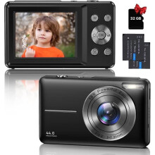 Appareil photo numérique compact 1080p HD 44 MP pour enfants, rose, léger et facile à utiliser, compatible avec les cartes mémoire jusqu'à 3
