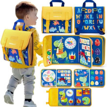 Sac à dos Montessori Dinosaure 18 en 1 - Jouet éducatif multicolore pour enfants de 2 à 4 ans
