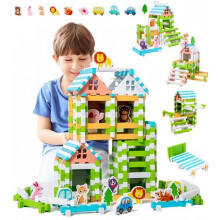 Jeu de construction en bois de 120 piÚces, pin naturel, non toxique, jouet éducatif pour enfants de 3 à 5 ans.