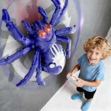 Araignée télécommandée à poser au mur ou au sol, rechargeable avec yeux LED, cadeau idéal pour les enfants de 3 ans et plus, Noël