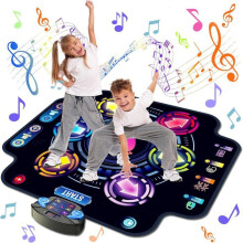 Tapis de danse lumineux Bluetooth pour enfants de 3 ans et plus, 5 niveaux de vitesse, 9 niveaux de jeu, tapis de sol interactif