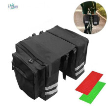 Sacoches de porte-bagages arrière pour vélo, sacoches doubles étanches avec bandes réfléchissantes, capacité 30 L, noires