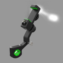 Support de téléphone multifonctionnel avec voyant lumineux et boussole pour vélo, scooter électrique et moto