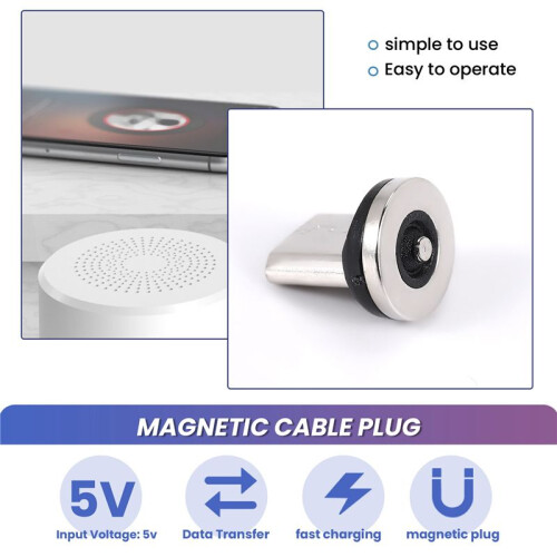 Round Magnetic Cable Plug Phone Android Magnet Charger Plug Micro-USB Fast Charging Adapter 2