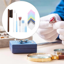 18-Teiliges Schmuckreinigungsbürsten-Set mit Poliertuch - Professionelles Werkzeug für Gold- und Silberschmuck