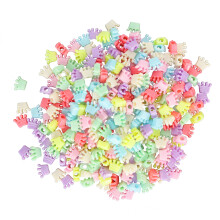 300 pièces perles en forme de couronne en plastique colorées perforées