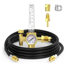 Débitmètre de Régulateur de Gaz de Soudage avec Tuyau de Gaz, Manomètre Argon/CO2 Étanche avec Interface Universelle Multi-Usages
