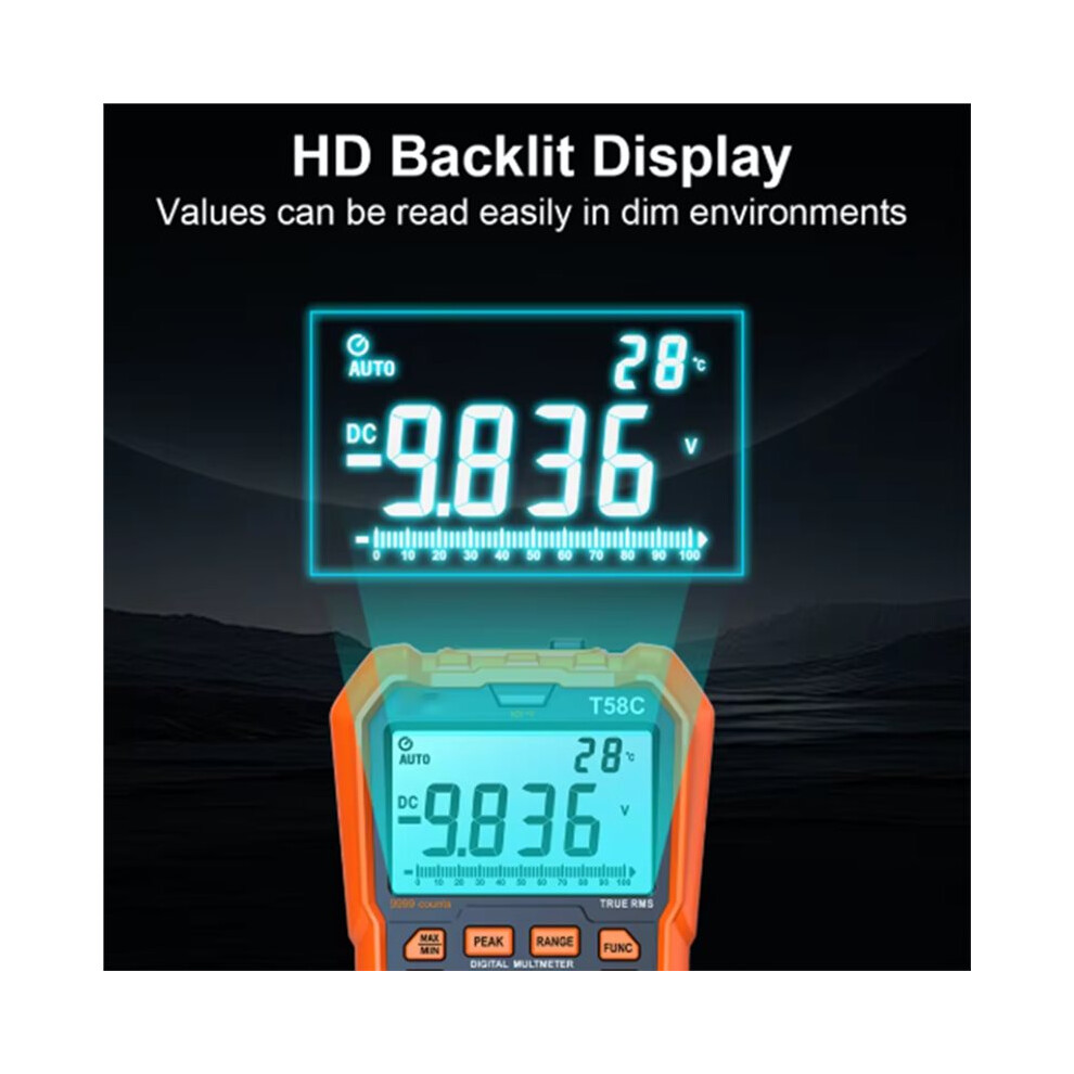 T58c Digital Multimeter With Auto Range, Voltage, Current Measurement, And More 6033646903385