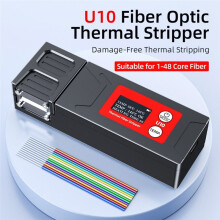 U10 Fiber Thermal Stripper Pliers LED Display+Fiber Wiping Clip Kit Heated Optical Wire Stripping Slitter US PLUG