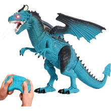 Dinosaure bleu électrique télécommandé avec lumière et effets sonores, jouet idéal pour les garçons et les enfants. Cadeau parfait pour les