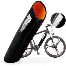 Reflektierende Akkuabdeckung für E-Bikes, Schwarz, Unisex, 30–38 cm, wasserabweisende Schutzhülle
