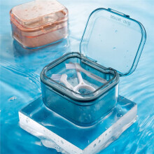 Retainer Case, Denture Bath Box with Strainer Basket, Mouth Guard Case, Braces Cleaner Cup, Cute Denture Cleaning Holder