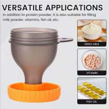 9 Delar Proteinpulvertrattset 50 Ml Bärbar -Proteinpulverflaska Karbinhake och Förstärkt Lock för Träning och Fitness