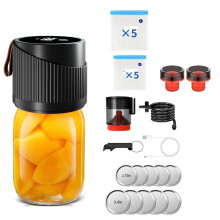4-in-1 Electric Jar Vacuum Sealer Kit for Wide or Regular Mouth Jars Wine Bottles for Kitchen RV Travel Food Storage
