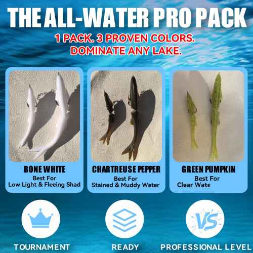 3Pack Realistic Basses Fishing Lures High Simulation Fish-17cm 1