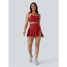 Jupes Plissées pour Femmes, Jupe Taille Haute, Jupes Basiques Décontractées Rouge M