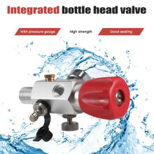 M18X1.5 PCP Tank Dual Gauge Charging Valve Air Filling Station Refill Adapter with 400Bar 6000Psi Gauge 50cm Hose
