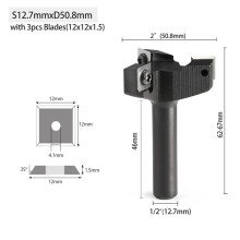 Schachtfrees met Vervangbaar Mes, Frees met Inzetstuk, CNC-Frees voor Hout, 12 mm