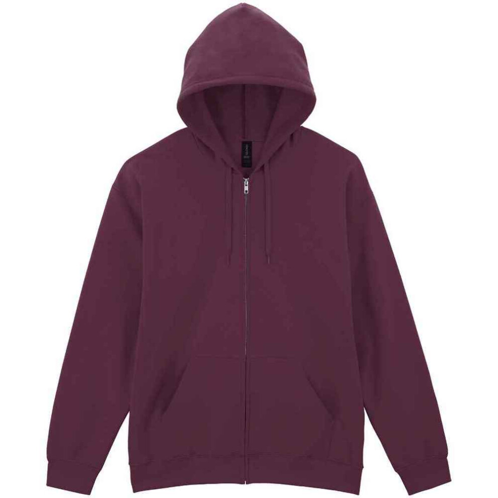 Gildan (M, Maroon) Mens Softstyle Fleece Midweight Full Zip Hoodie Multicoloured