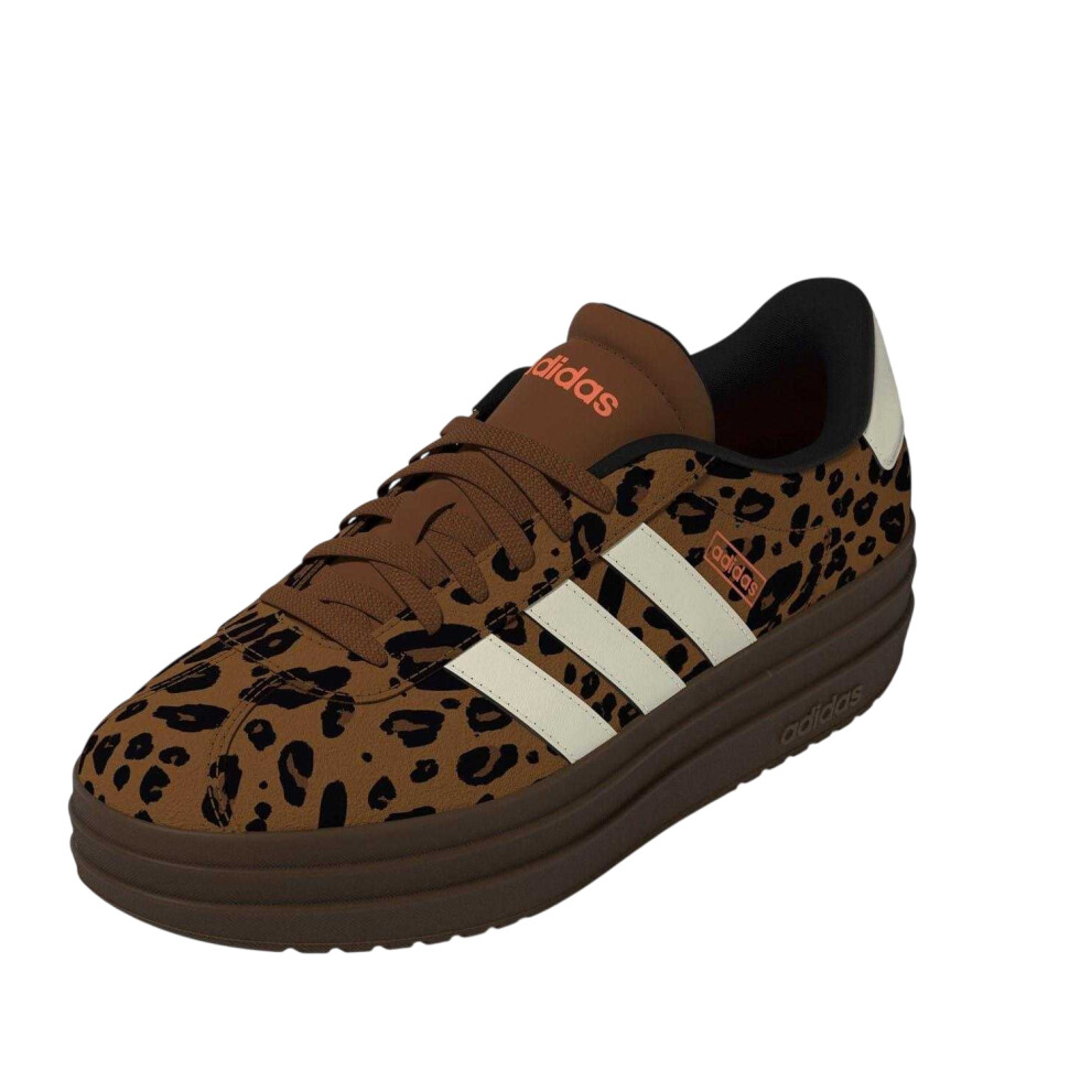 Adidas (6 Uk, Leopard) Womens/Ladies Court Bold Leather Trainers Multicoloured