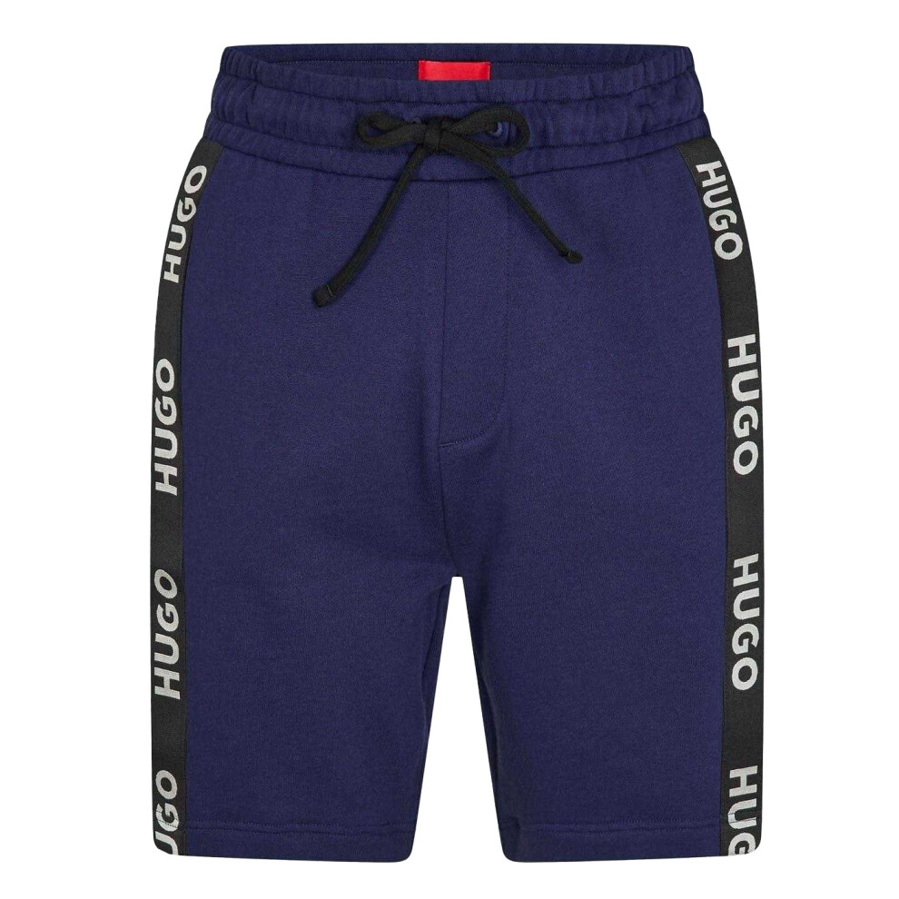 Hugo Boss (Xxl, Navy) Mens Cotton Blend Side Logo Sweat Shorts Blue,Multicoloured