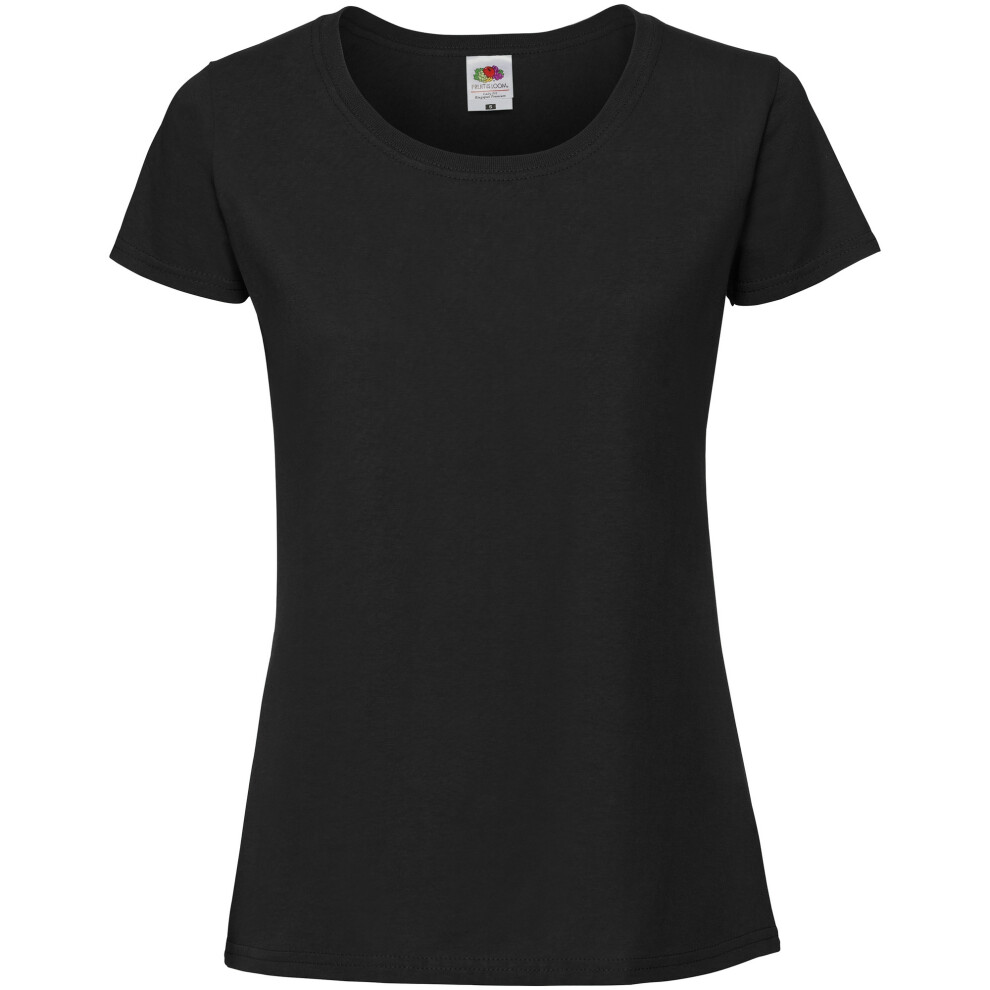 Fruit Of The Loom (M, ) Womens/Ladies Fit Ringspun Premium Tshirt Black