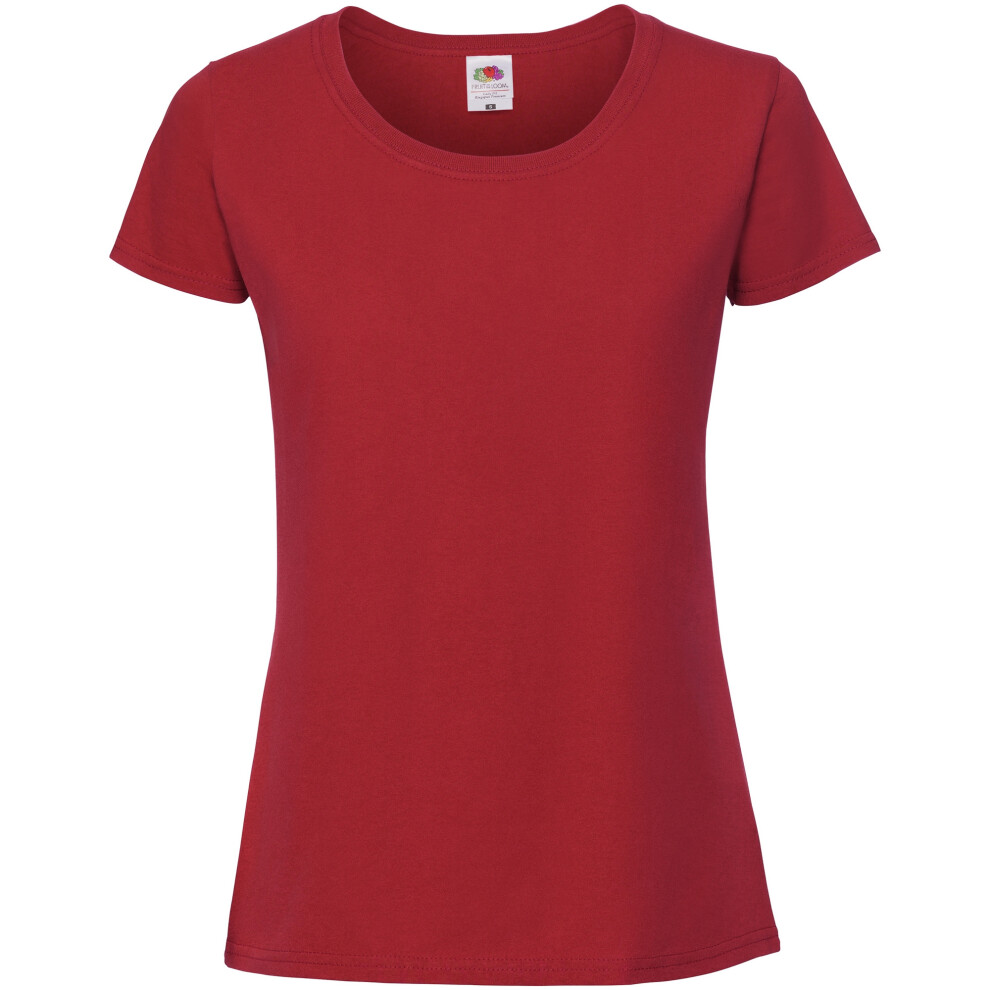 Fruit Of The Loom (M, ) Womens/Ladies Fit Ringspun Premium Tshirt Red