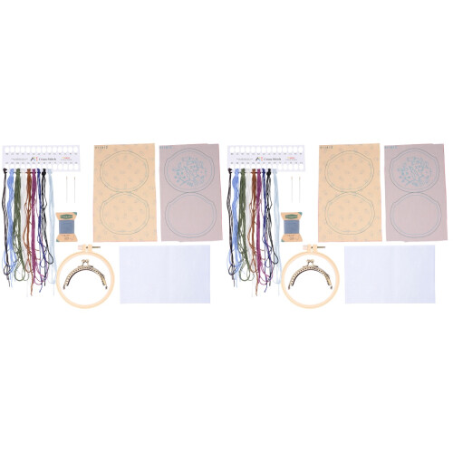 2Sets Besticktes DIY Portemonnaie Set Münztasche Für