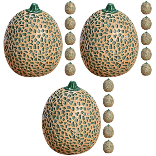 18Pièces Décor Melon Cantaloup Simulé Vert Résine Pour Vitrine