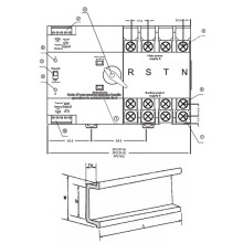 Commutateur de Transfert Automatique Double Alimentation ATS sur Rail DIN 63A, Générateur D'Alimentation Sans Interruption 4P 50/60 Hz, Prise UE