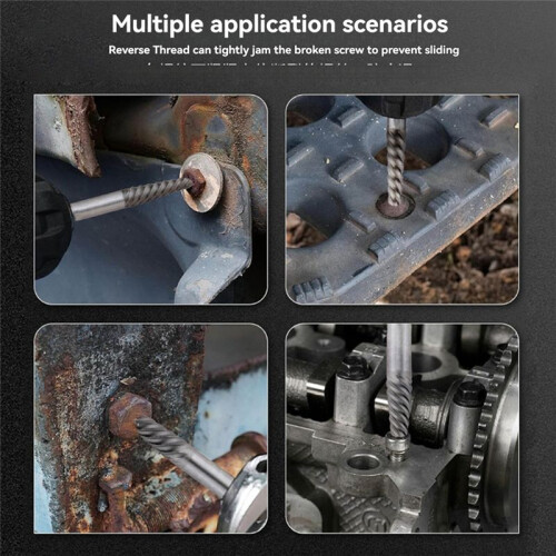 10Pcs Broken Wire Nut Extractor Bolt Guillotine Screw Drill Bit Removal Slip Wire Thick Teeth Extractor Remover Tool Set 2
