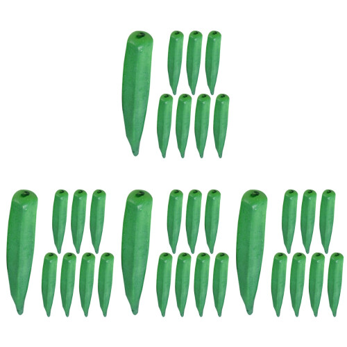 40Pcs Creative Lifelike Foam Okra Models Green Artificial Vegetable