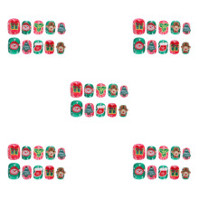 5Boxes Multi Christmas Handcrafted Plastic Fake Nail Tips for Women